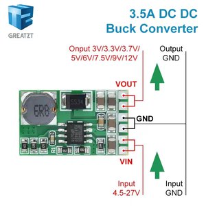 Régulateur de tension DD2712SA  abaisseur DC-DC 4.5V-27V  TO 3.3V 5V 12V