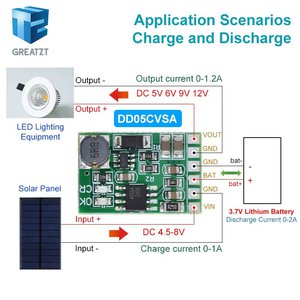 Module de charge de batterie au lithium pour panneaux solaires 5V 12V élévateur