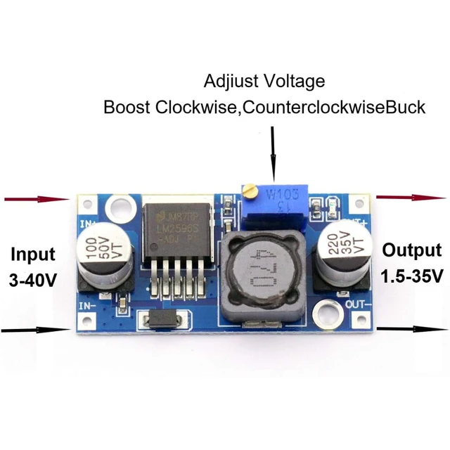 convertisseur abaisseur DC-DC  lm2596  A 3.2V / 40V TO 1.3V / 35V