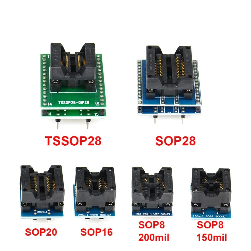 TSSOP28 SSOP28 SOP28-DIP28 adaptateur SOP20 SOP16 SOP8 150mil 200mil à DIP8 adaptateur compatible tssop20 ssop20 tssop8 prise