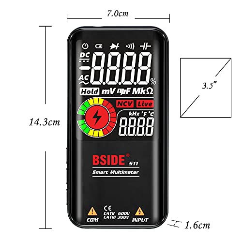 Multimètre intelligent BSIDE S11 9999 points Affichage LCD numérique Rechargeable AC