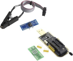 PROGRAMMATEUR USB CH341A + PINCE DE TEST + SUPPORTS SOP8
