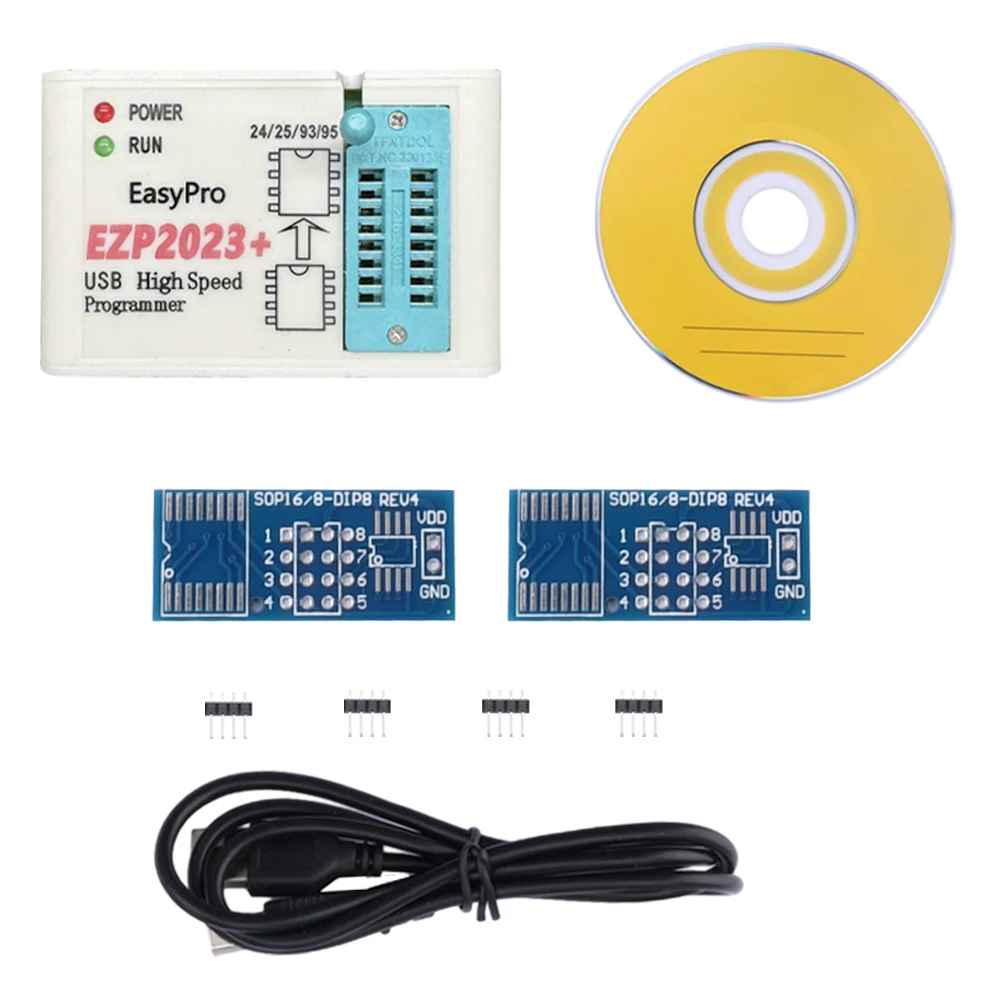 Programateur EZP2023 Support24 25 93 EEPROM 25 Flash BIOS Puce ensemble complet avec 12 Adaptateurs