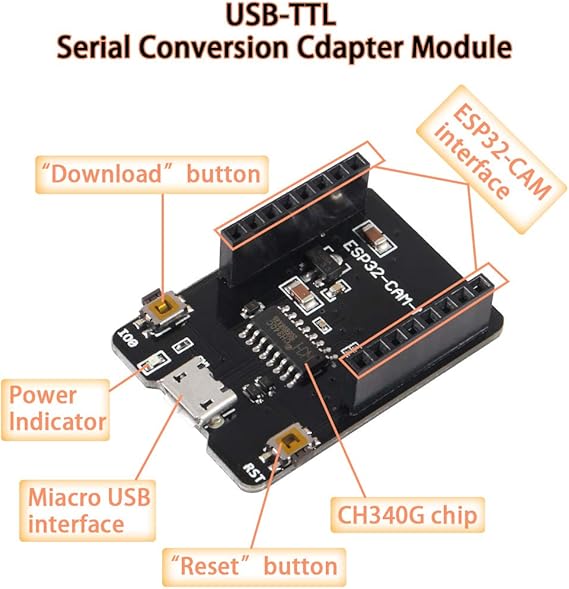 ESP32 CAMERA + SUPPORT DE PROGRAMATON