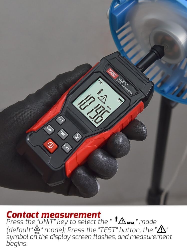 Tachymètre photoélectrique numérique LCD TASI TA500B RPM Tachymètre Testeur de vitesse