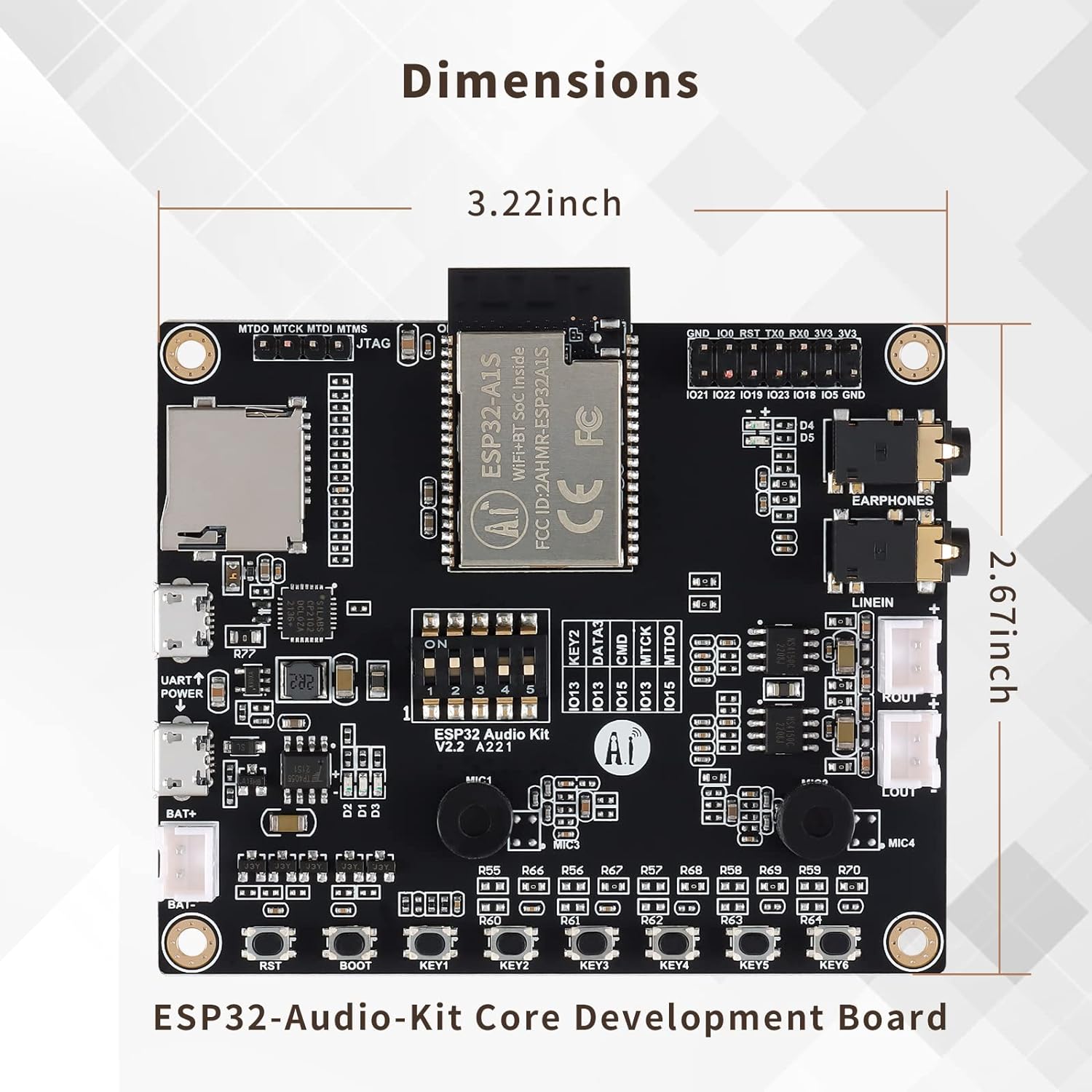 Carte de développement audio ESP32 audio kit  ESP32-A1S