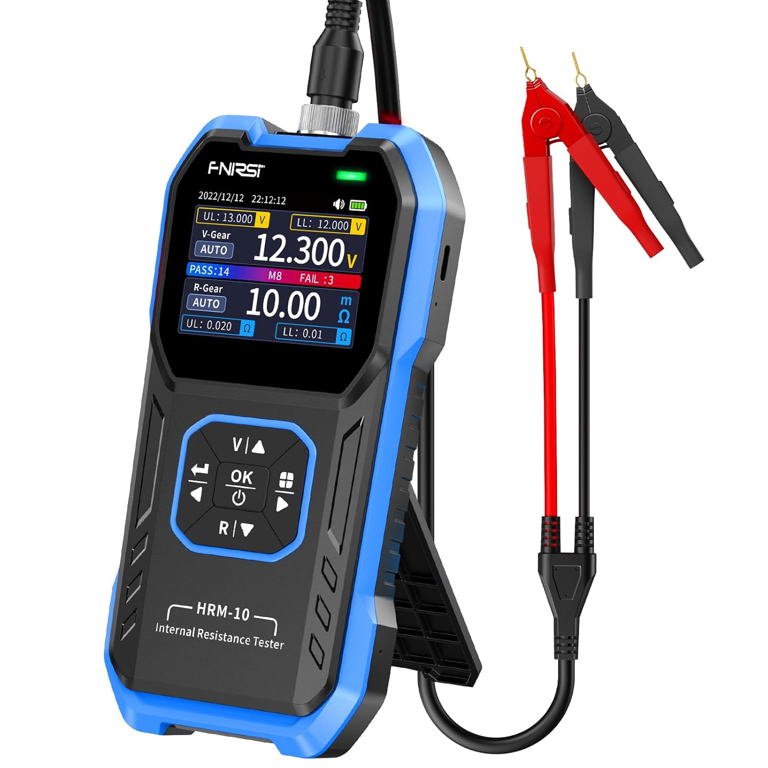 FNIRSI HRM-10 Testeur de  tension  résistance interne et  condensateur de batterie de voiture au plomb-lithium acide