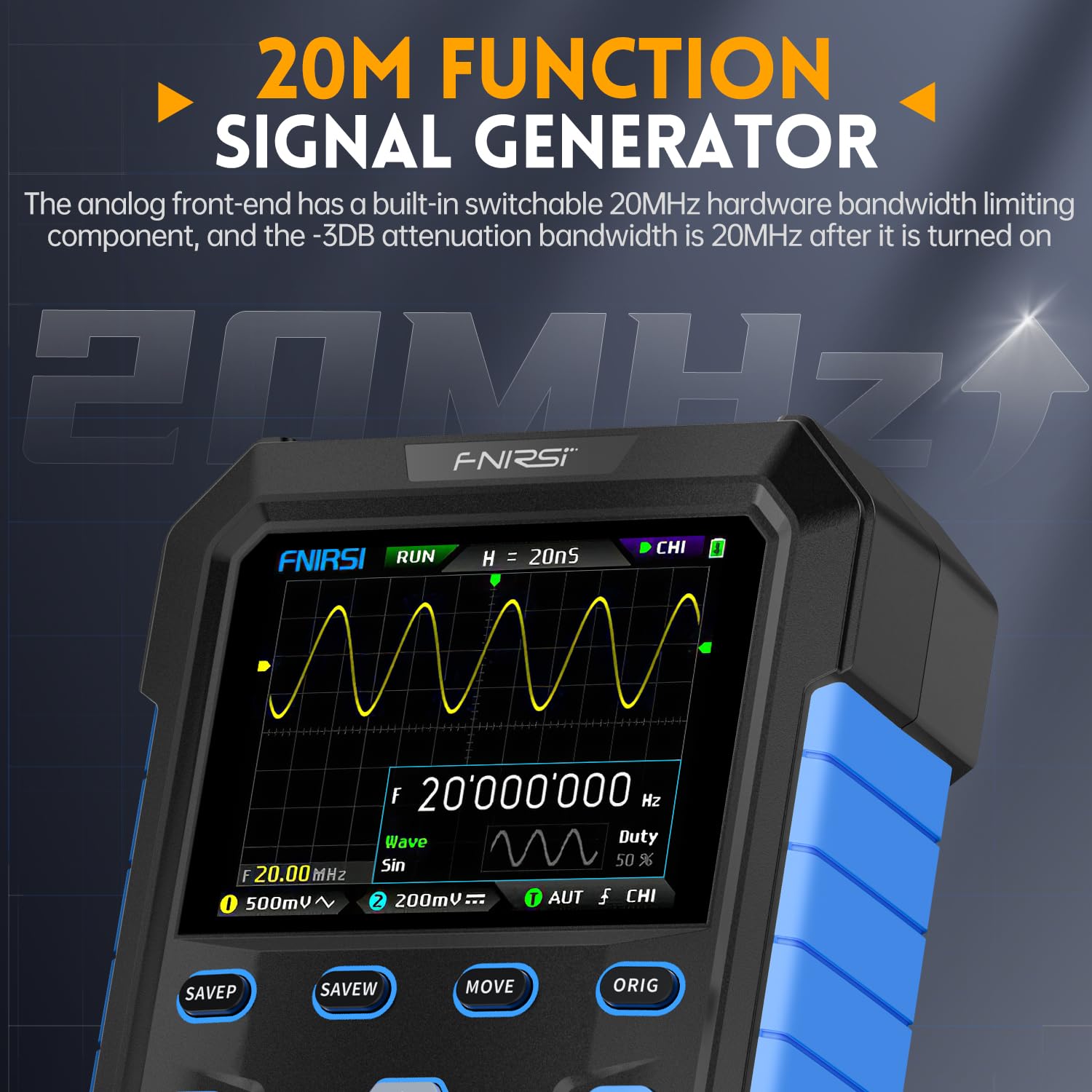 Oscilloscope Générateur de signal numérique de Fonction 2 en 1 FNIRSI DPOX180H