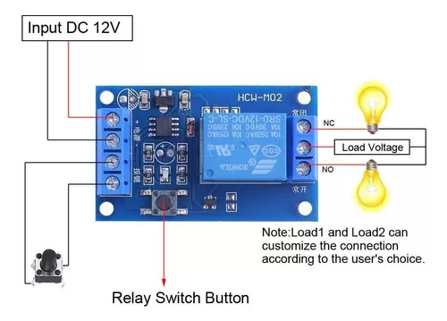 Module de relais Bistable 5V/12V/24V à bouton unique,