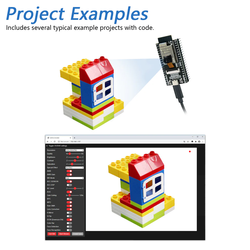 Kit CAMERA ESP32 ESP32-WROVER (compatible avec Ardu37IDE) caméra sans fil