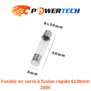 Fusible en verre à fusion rapide 6x30mm 250V