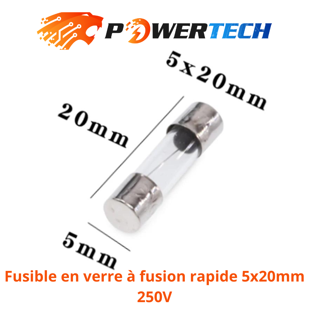 Fusible en verre à fusion rapide 5x20mm 250V  5*20  / 0.1A 0.2A  1A 2A 4A  /