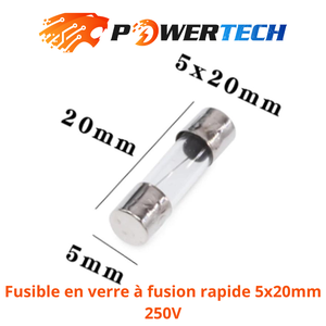 Fusible en verre à fusion rapide 5x20mm 250V 5*20 / 15A  12A  20A  25A  30A /
