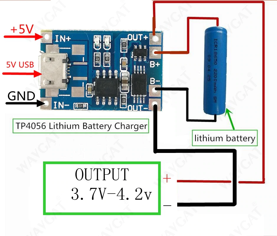 TP4056 Module Chargeur de Batterie Au Lithium 18650 5V 1A MICRO  USB