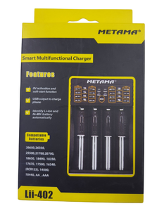 Chargeur de batterie Ni-Mh Ni-Cd Li-ion Li-Fe METAMA, Lii-402 multi-fonction smart 2A/1h