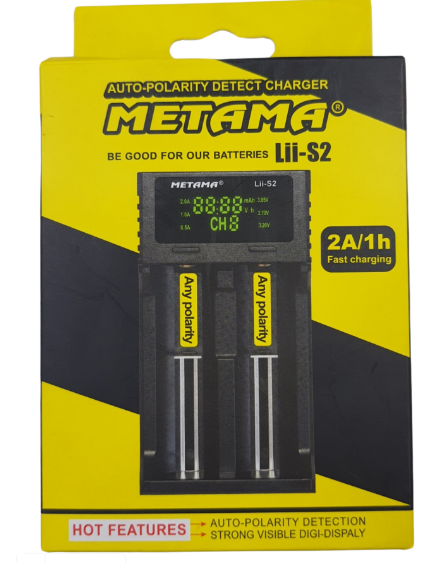 Chargeur de batterie Ni-Mh Ni-Cd Li-ion Li-Fe METAMA, Lii-S2 multi-fonction smart 2A/1h avec afficheur