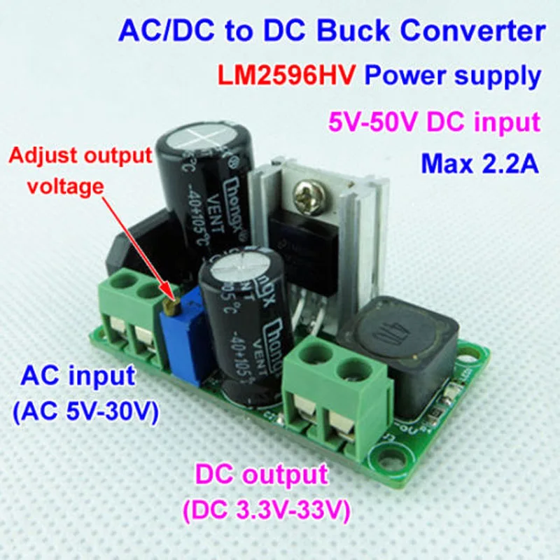 Module convertisseur abaisseur Buck AC/DC à DC LM2596HV réglable 3A LM2596