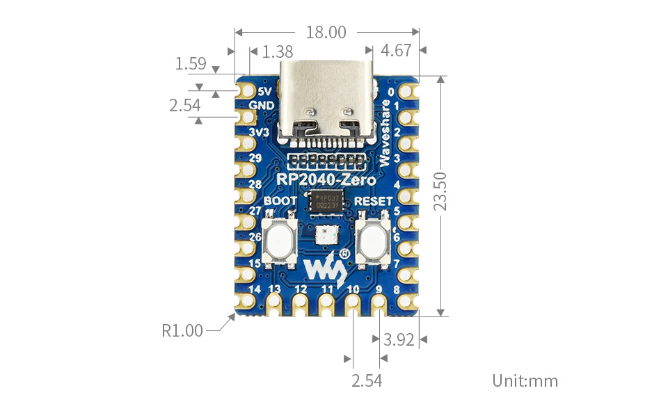carte de développement Raspberry Pi  RP2040-Zero