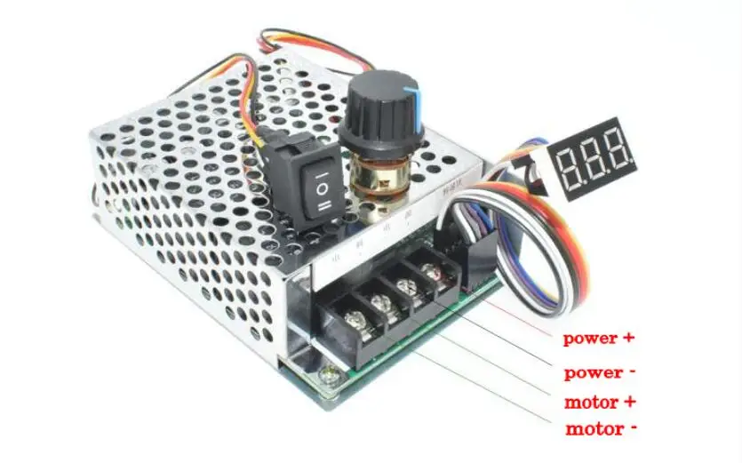 RÉGULATEUR VITESSE MOTEUR DC Max 60A 12V 24V, 10-50V 40A PWM DC avec Fonction de Commutation