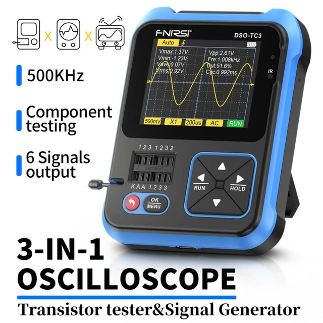 Testeur de Transistor-generateur de Signal-Oscilloscope numerique Portable 3 en 1 détection LCR PWM Out, DSO-TC3