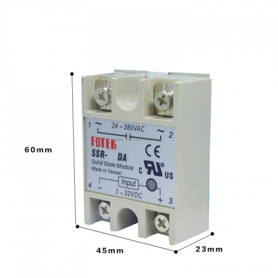 Module relais  statique semi-conducteurs, régulateur de température 24V-380V 40a 250V/25a 250V/ 60a 250V