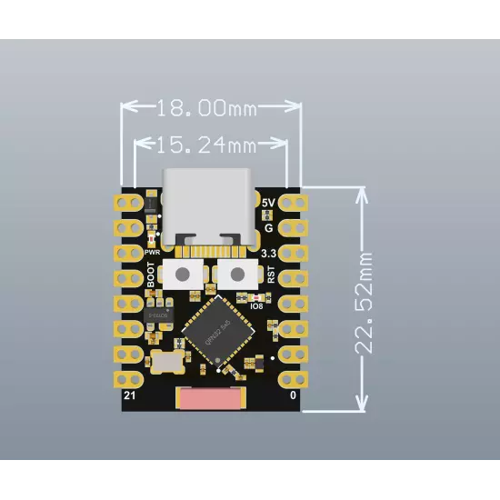 Carte de développement ESP32-C3 Super Mini WiFi Bluetooth 5.0 Type-C USB