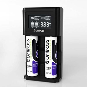 Uniross Chargeur Pile Rapide Uniross Smart Compact 3T Lcd Aa Aaa C D 18650 26500 26650