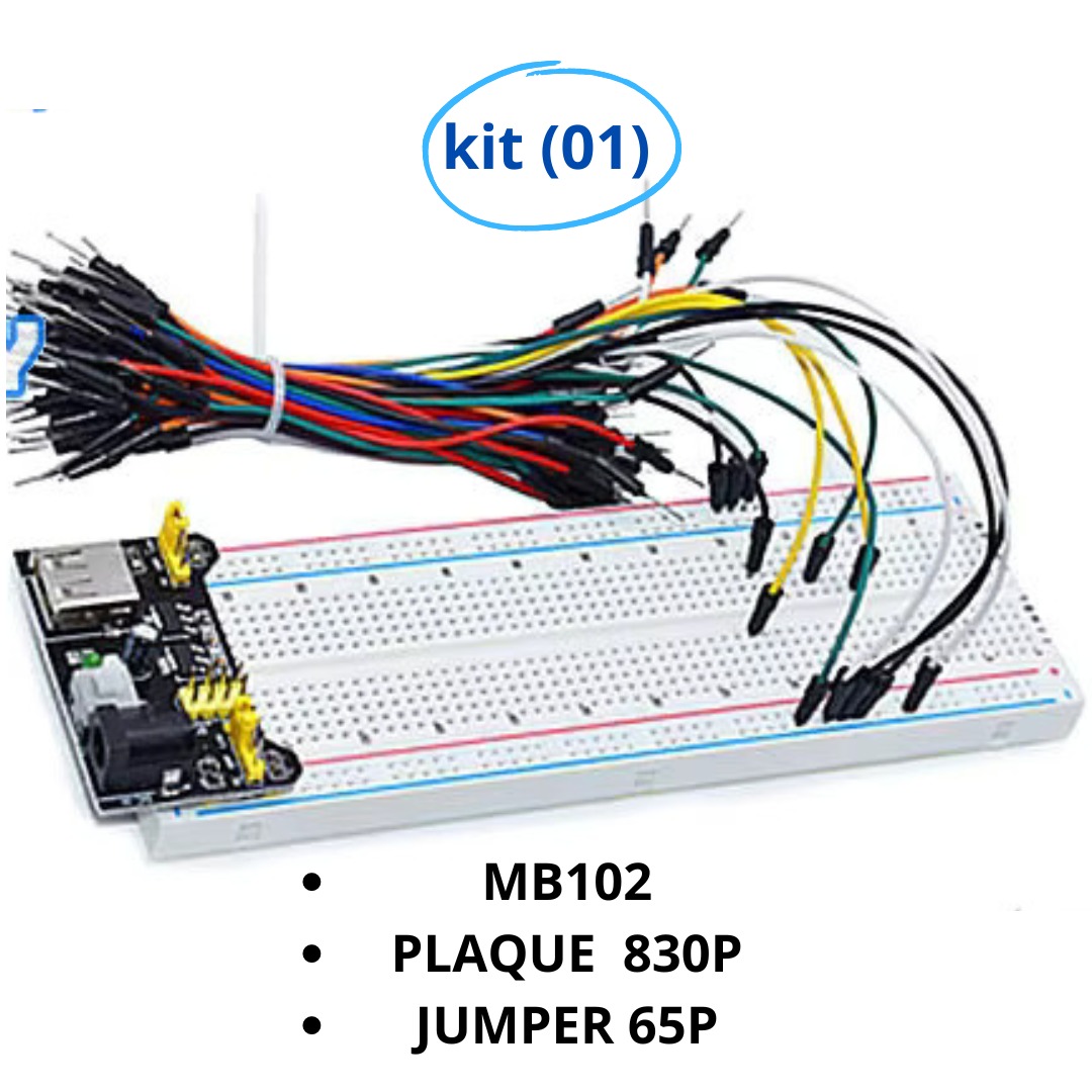 Plaque d'essais 400 830 Points / 65 PCS Câbles DE CONNEXION / MB102 Alimentation de plaque