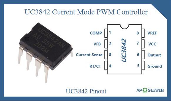 Contrôleur MODULATEUR DE LARGEUR D'IMPULSIONS  PWM UC3842 UC3843 UC3845