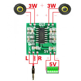 Mini carte amplificateur audio stéréo numérique 5V PAM8403 2x3W
