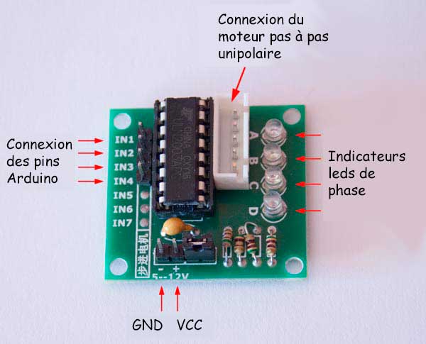 Moteur pas a pas  28BYJ-48 +uln2003