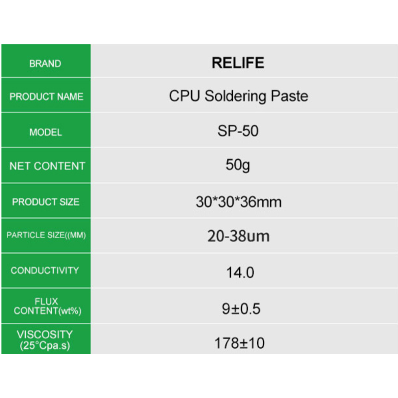 PATE A SOUDER RELIFE SP-50 IC BGA