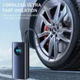 Compresseur a air portatif, gonfleur pneus voiture avec charge USB affichage digital lampe LED