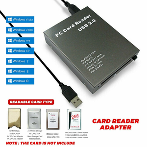 Lecteur de carte PCMCIA USB 2.0 , lecteur de carte mémoire PC Card prenant en charge 20 Mo-20 Go