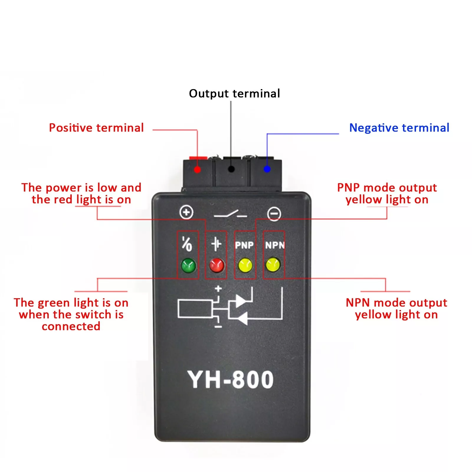 Testeur de commutateur photoelectrique YH-800 - Testeur de capteur de proximité, magnétique et à fibre avec compatibilité NPN/PNP jdy