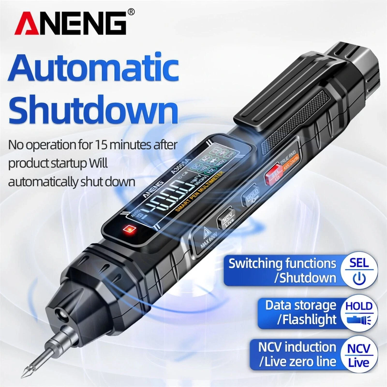 ANENG A3005A stylo capteur multimetre Intelligent, testeur de sequence de phases pour le depannage electrique