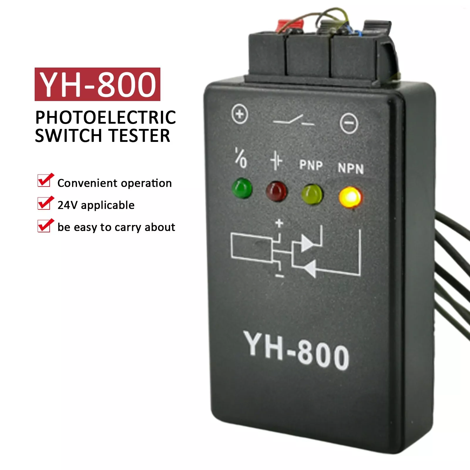 Testeur de commutateur photoelectrique YH-800 - Testeur de capteur de proximité, magnétique et à fibre avec compatibilité NPN/PNP jdy