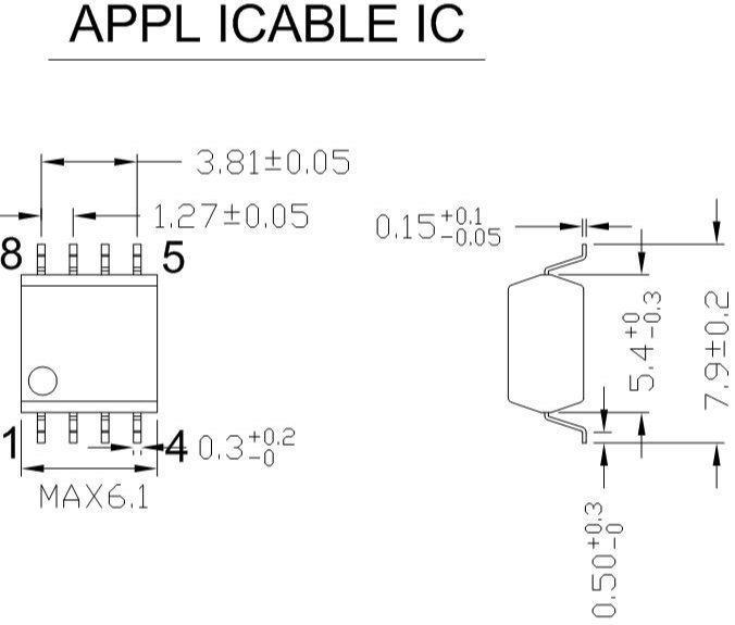 Adaptateur de programmeur SOP8 TO DIP8 127mil