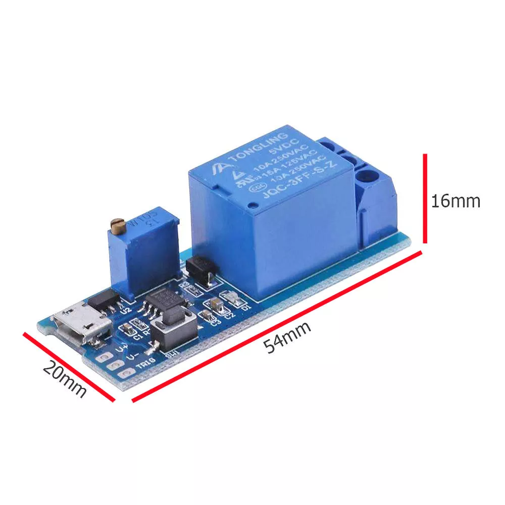 Relais temporisateur  5V-30V NE555 Micro USB (Minuterie )