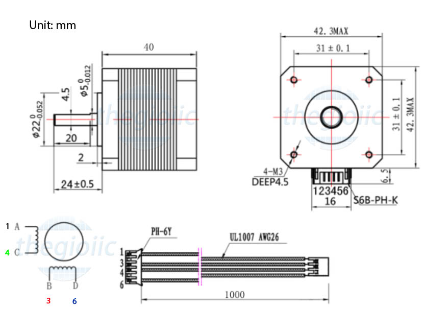 moteur pas a pas 42shdc3025-24b